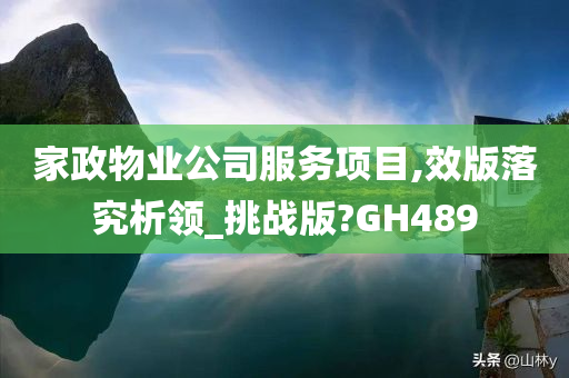 家政物业公司服务项目,效版落究析领_挑战版?GH489