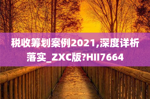 税收筹划案例2021,深度详析落实_ZXC版?HII7664