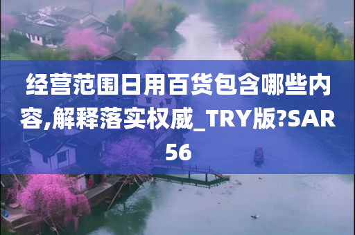 经营范围日用百货包含哪些内容,解释落实权威_TRY版?SAR56