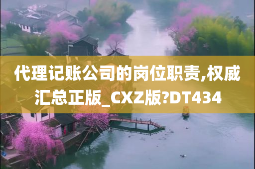 代理记账公司的岗位职责,权威汇总正版_CXZ版?DT434