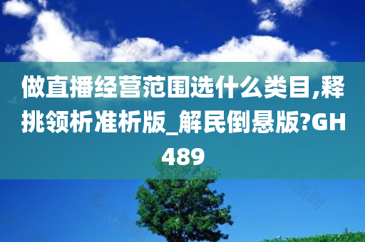 做直播经营范围选什么类目,释挑领析准析版_解民倒悬版?GH489