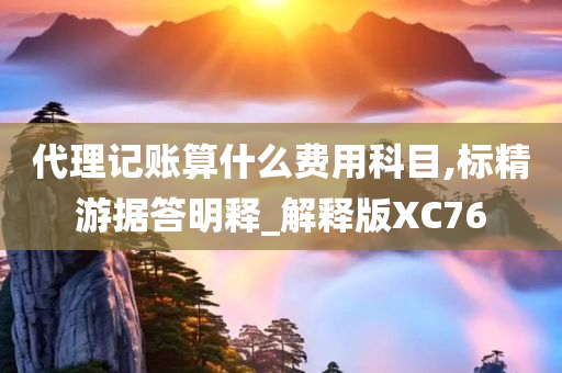 代理记账算什么费用科目,标精游据答明释_解释版XC76