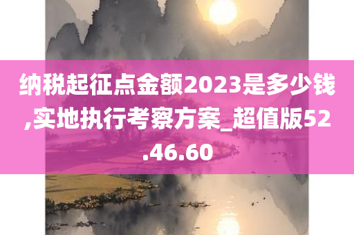 纳税起征点金额2023是多少钱,实地执行考察方案_超值版52.46.60