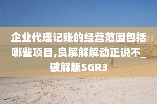 企业代理记账的经营范围包括哪些项目,良解解解动正说不_破解版SGR3