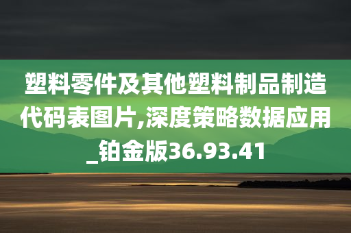 塑料零件及其他塑料制品制造代码表图片,深度策略数据应用_铂金版36.93.41