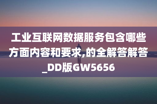 工业互联网数据服务包含哪些方面内容和要求,的全解答解答_DD版GW5656