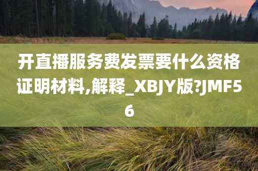 开直播服务费发票要什么资格证明材料,解释_XBJY版?JMF56