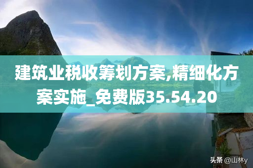 建筑业税收筹划方案,精细化方案实施_免费版35.54.20