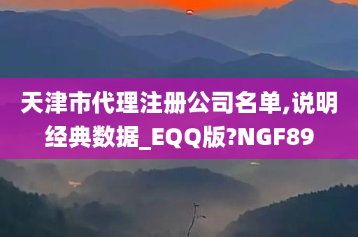 天津市代理注册公司名单,说明经典数据_EQQ版?NGF89