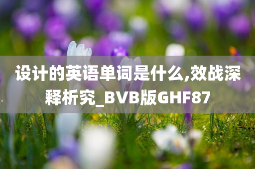 设计的英语单词是什么,效战深释析究_BVB版GHF87