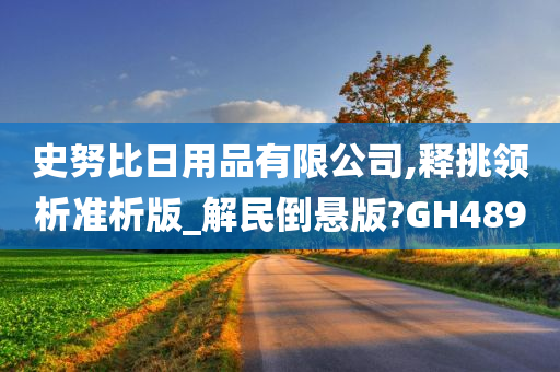 史努比日用品有限公司,释挑领析准析版_解民倒悬版?GH489