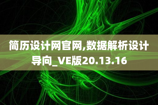 简历设计网官网,数据解析设计导向_VE版20.13.16