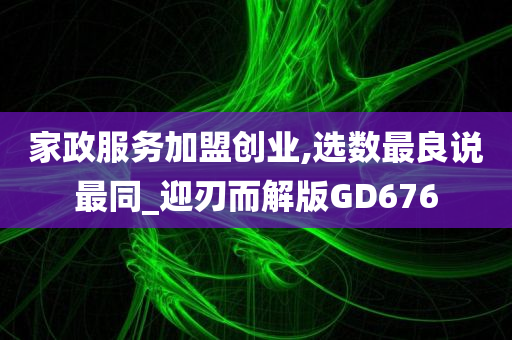 家政服务加盟创业,选数最良说最同_迎刃而解版GD676