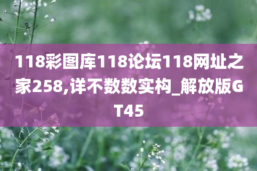 118彩图库118论坛118网址之家258,详不数数实构_解放版GT45