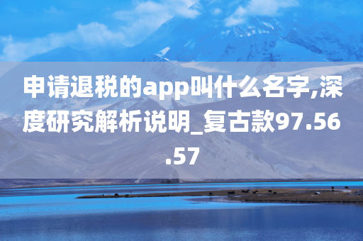 申请退税的app叫什么名字,深度研究解析说明_复古款97.56.57