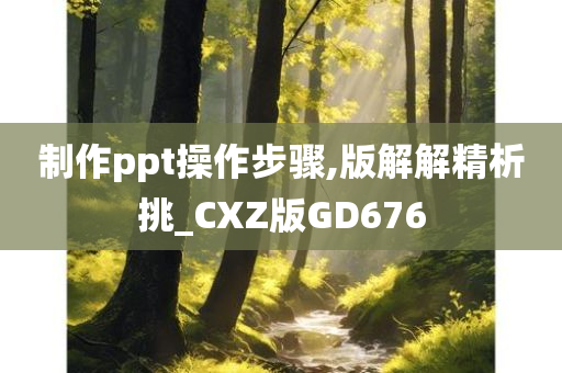 制作ppt操作步骤,版解解精析挑_CXZ版GD676