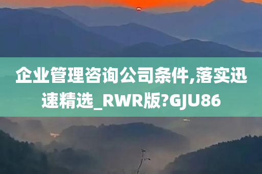 企业管理咨询公司条件,落实迅速精选_RWR版?GJU86