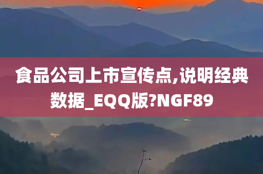 食品公司上市宣传点,说明经典数据_EQQ版?NGF89