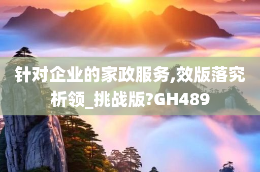 针对企业的家政服务,效版落究析领_挑战版?GH489