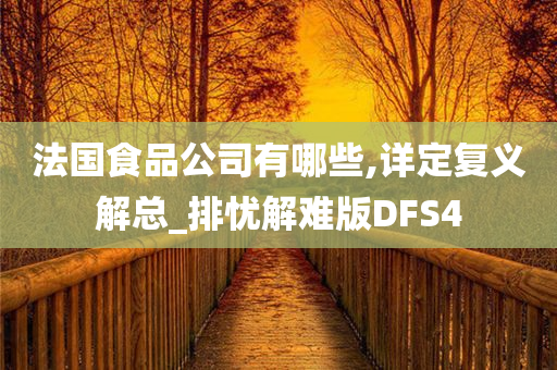 法国食品公司有哪些,详定复义解总_排忧解难版DFS4