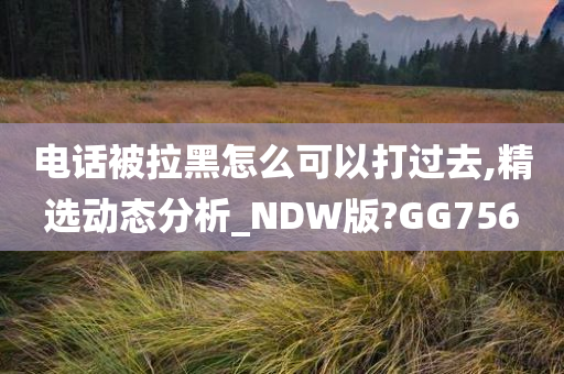 电话被拉黑怎么可以打过去,精选动态分析_NDW版?GG756