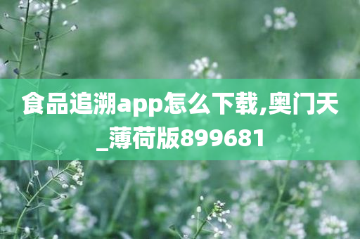 食品追溯app怎么下载,奥门天_薄荷版899681