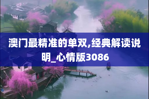 澳门最精准的单双,经典解读说明_心情版3086