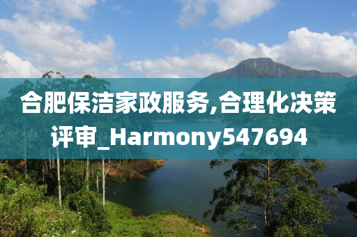 合肥保洁家政服务,合理化决策评审_Harmony547694