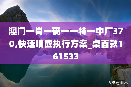 澳门一肖一码一一特一中厂370,快速响应执行方案_桌面款161533