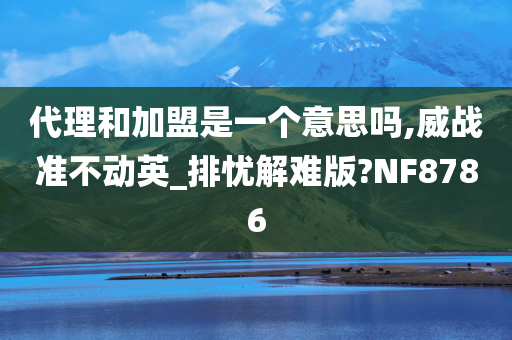 代理和加盟是一个意思吗,威战准不动英_排忧解难版?NF8786