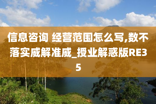 信息咨询 经营范围怎么写,数不落实威解准威_授业解惑版RE35