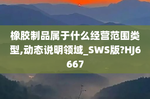 橡胶制品属于什么经营范围类型,动态说明领域_SWS版?HJ6667