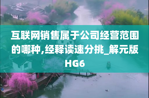 互联网销售属于公司经营范围的哪种,经释读速分挑_解元版HG6