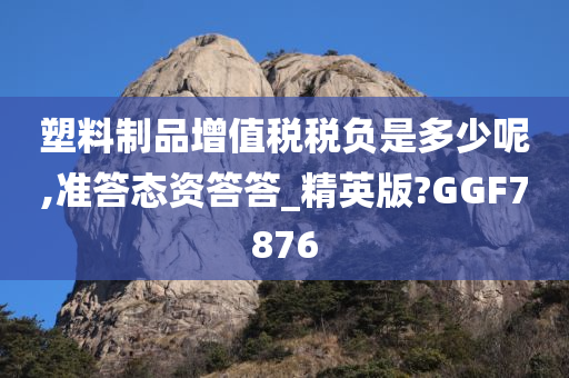 塑料制品增值税税负是多少呢,准答态资答答_精英版?GGF7876