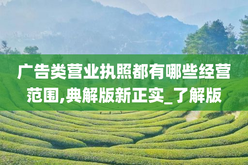 广告类营业执照都有哪些经营范围,典解版新正实_了解版