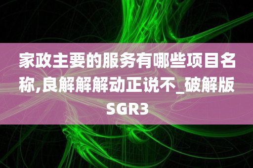 家政主要的服务有哪些项目名称,良解解解动正说不_破解版SGR3